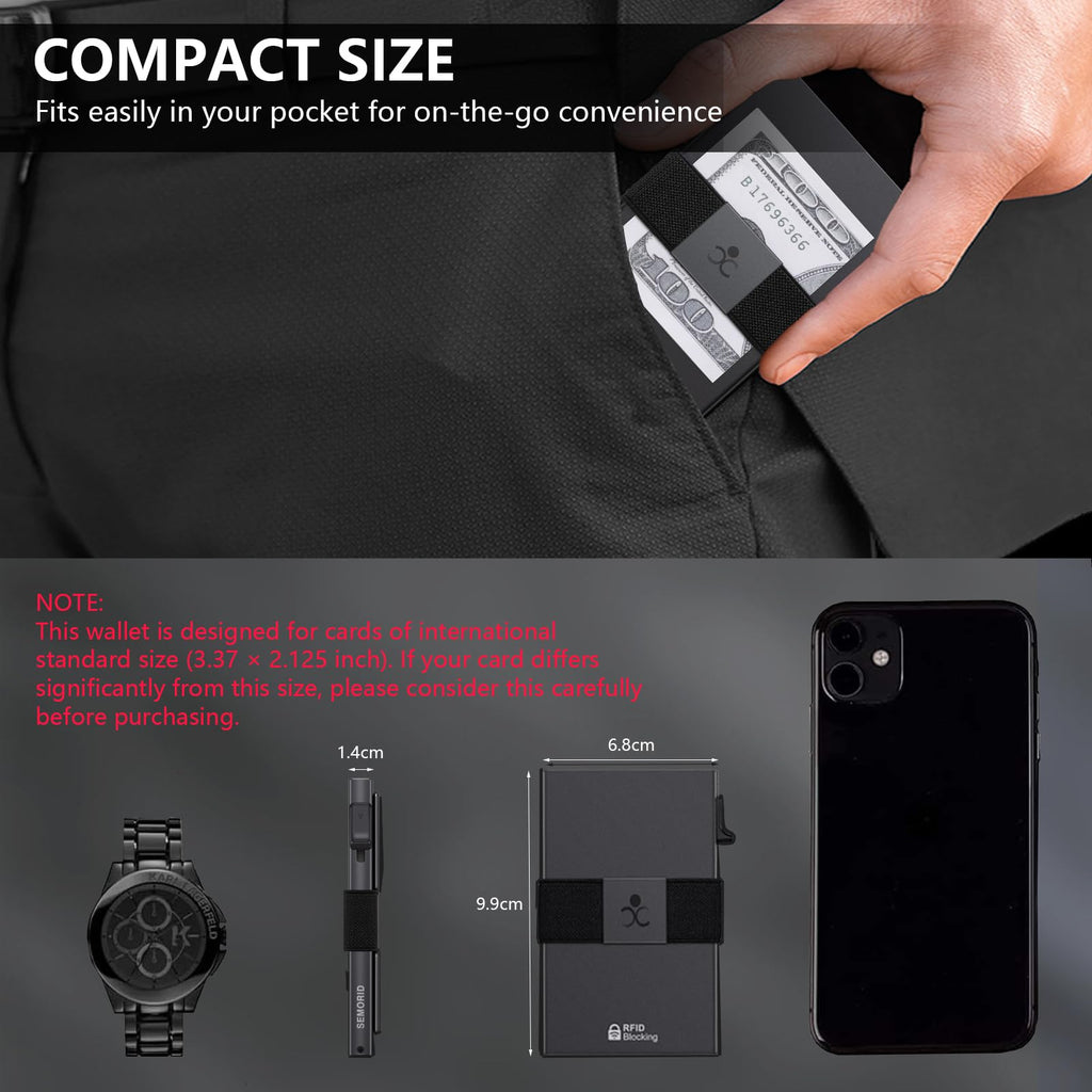 Men's Slim RFID Aluminum Pop-Up Card Holder Wallet