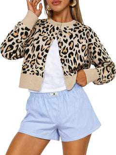Trendy Queen Women's Cropped Fall Cardigan Sweater