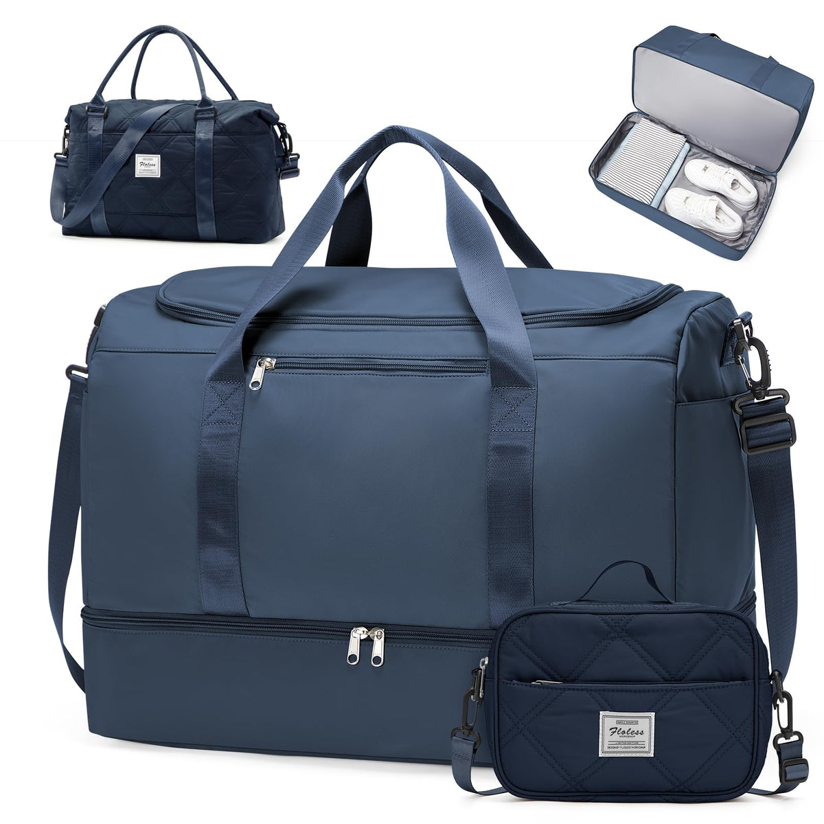 Women's Large Weekender Duffle Bag with Shoe Compartment