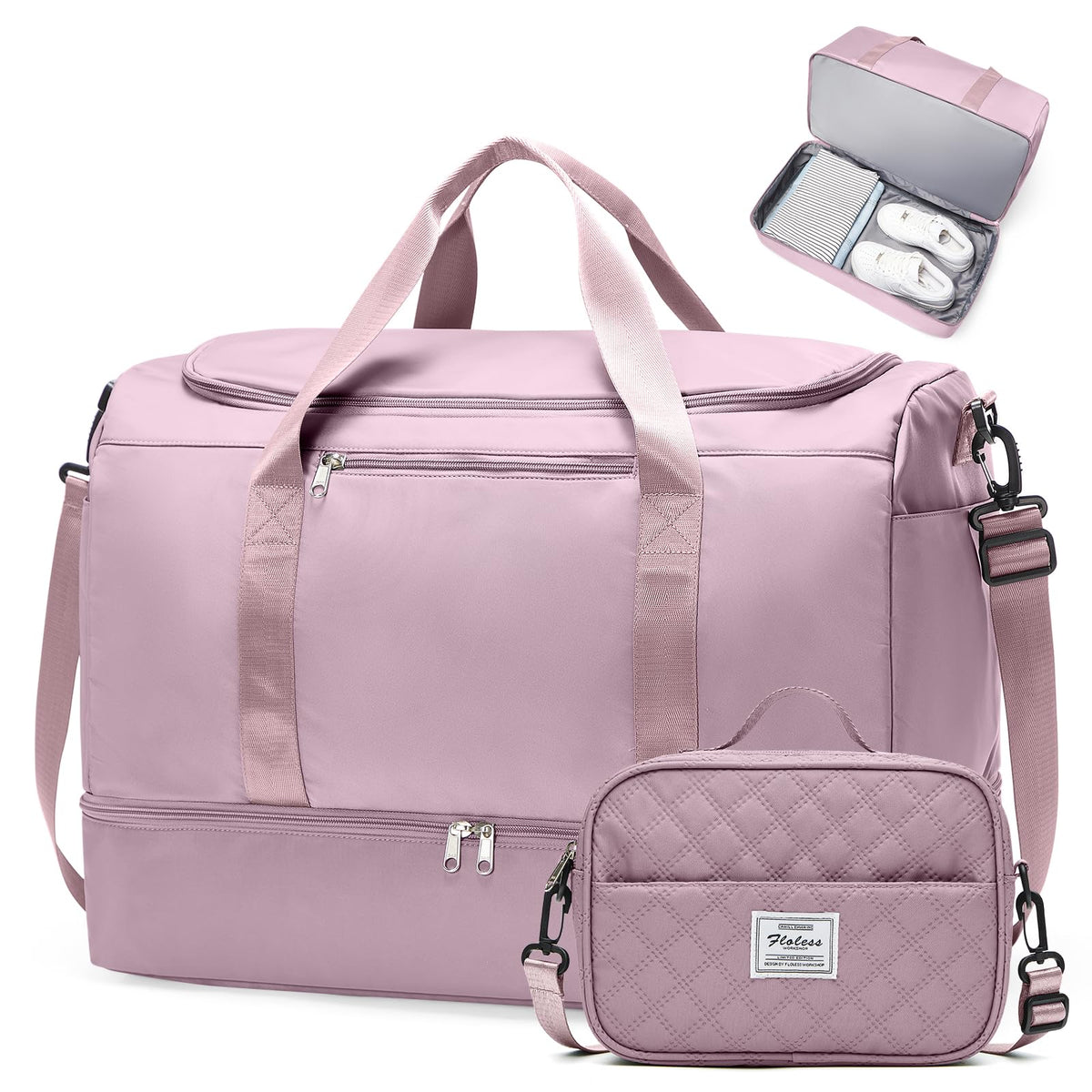 Women's Large Weekender Duffle Bag with Shoe Compartment