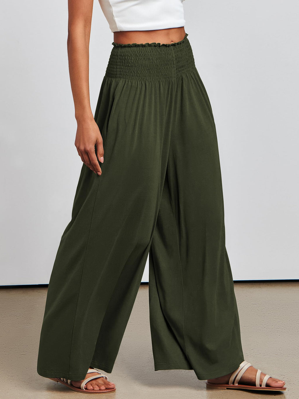 ANRABESS Women's Casual Wide-Leg Palazzo Pants with Pockets