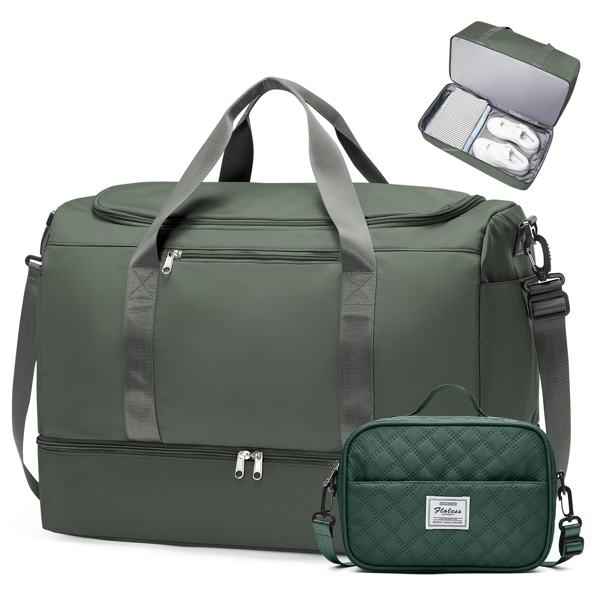Women's Large Weekender Duffle Bag with Shoe Compartment