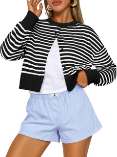 Trendy Queen Women's Cropped Fall Cardigan Sweater