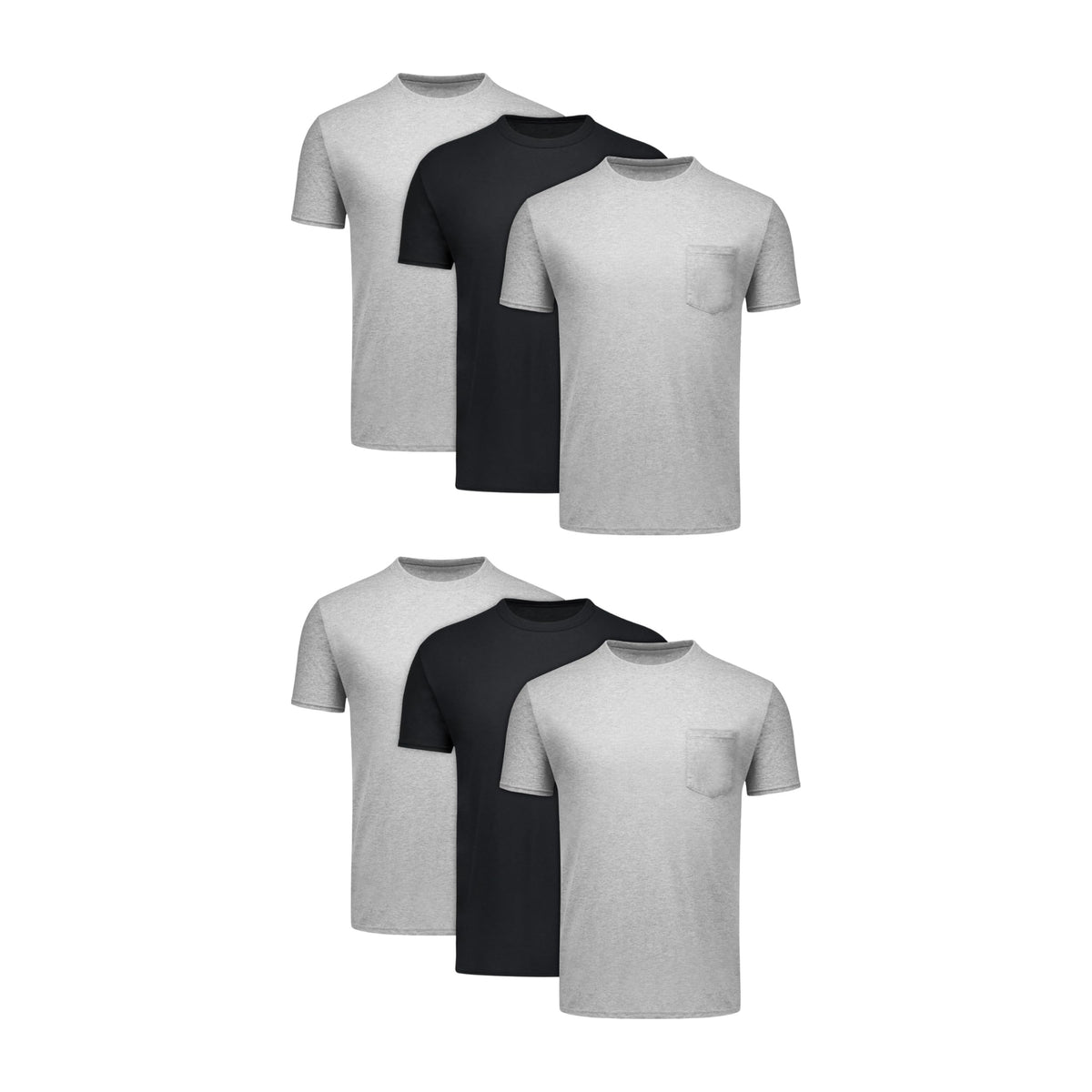 Hanes Men's Cotton Crewneck Pocket T-Shirts 6-Pack