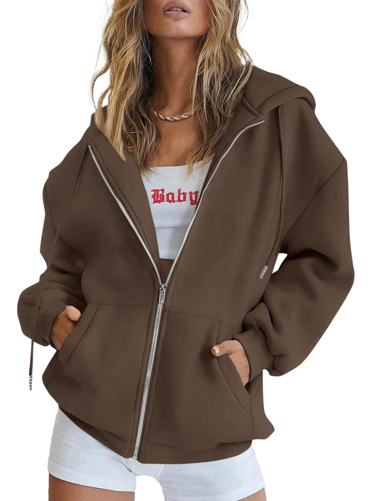 PRETTYGARDEN Women's Fall Zip-Up Hoodie Sweatshirt