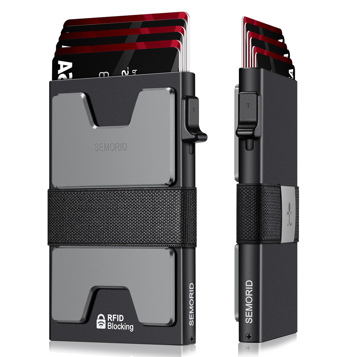 Men's Slim RFID Aluminum Pop-Up Card Holder Wallet
