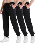 Men's Athletic Jogger Sweatpants with Zipper Pockets 3-Pack