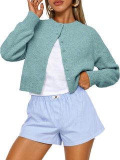 Trendy Queen Women's Cropped Fall Cardigan Sweater