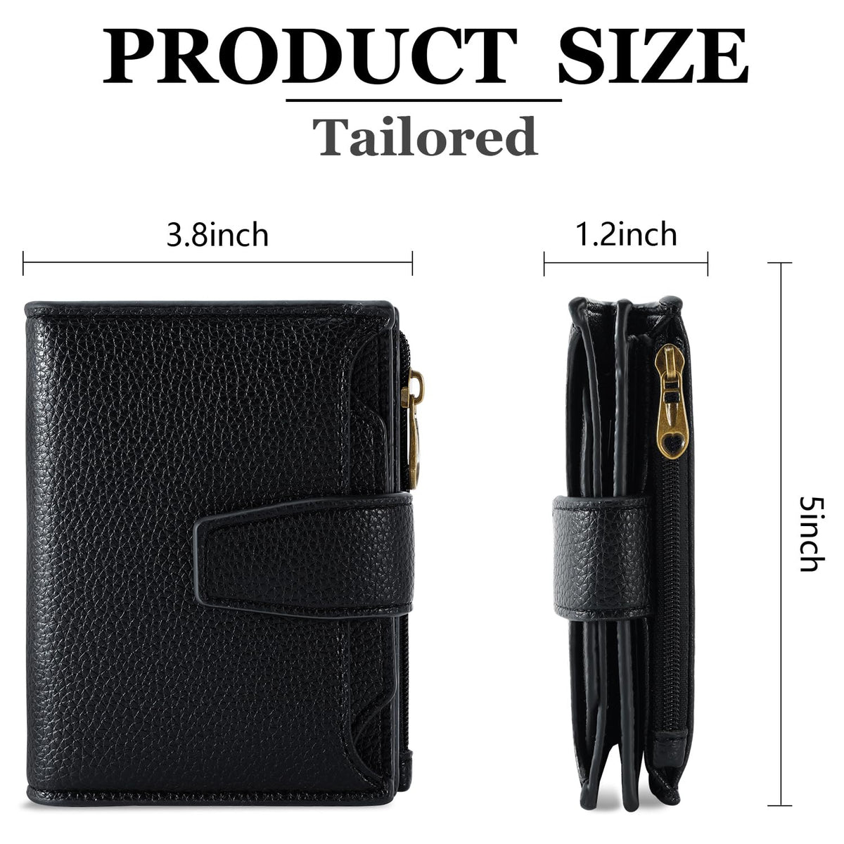 Women's Compact RFID Bifold Leather Wallet with ID Window