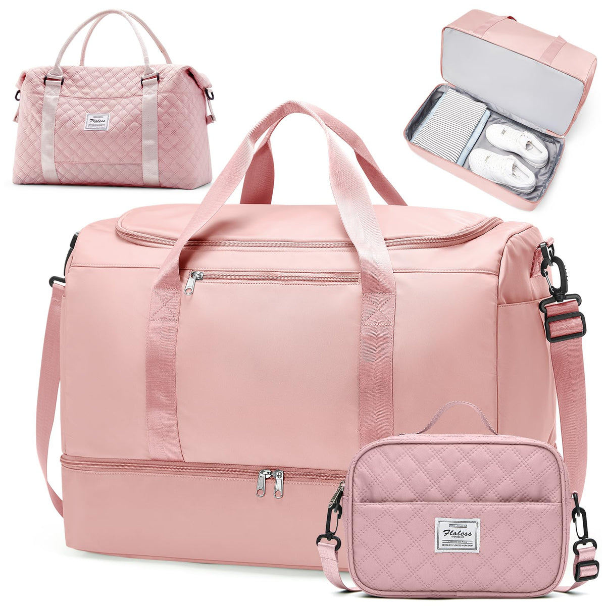 Women's Large Weekender Duffle Bag with Shoe Compartment