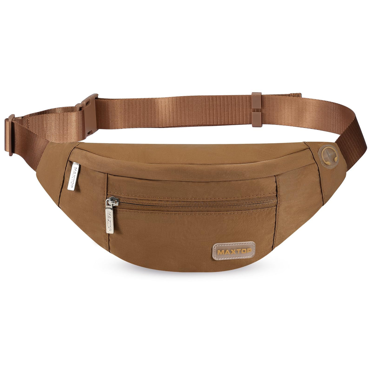 MAXTOP Unisex Large Crossbody Fanny Pack with 4 Zipper Pockets