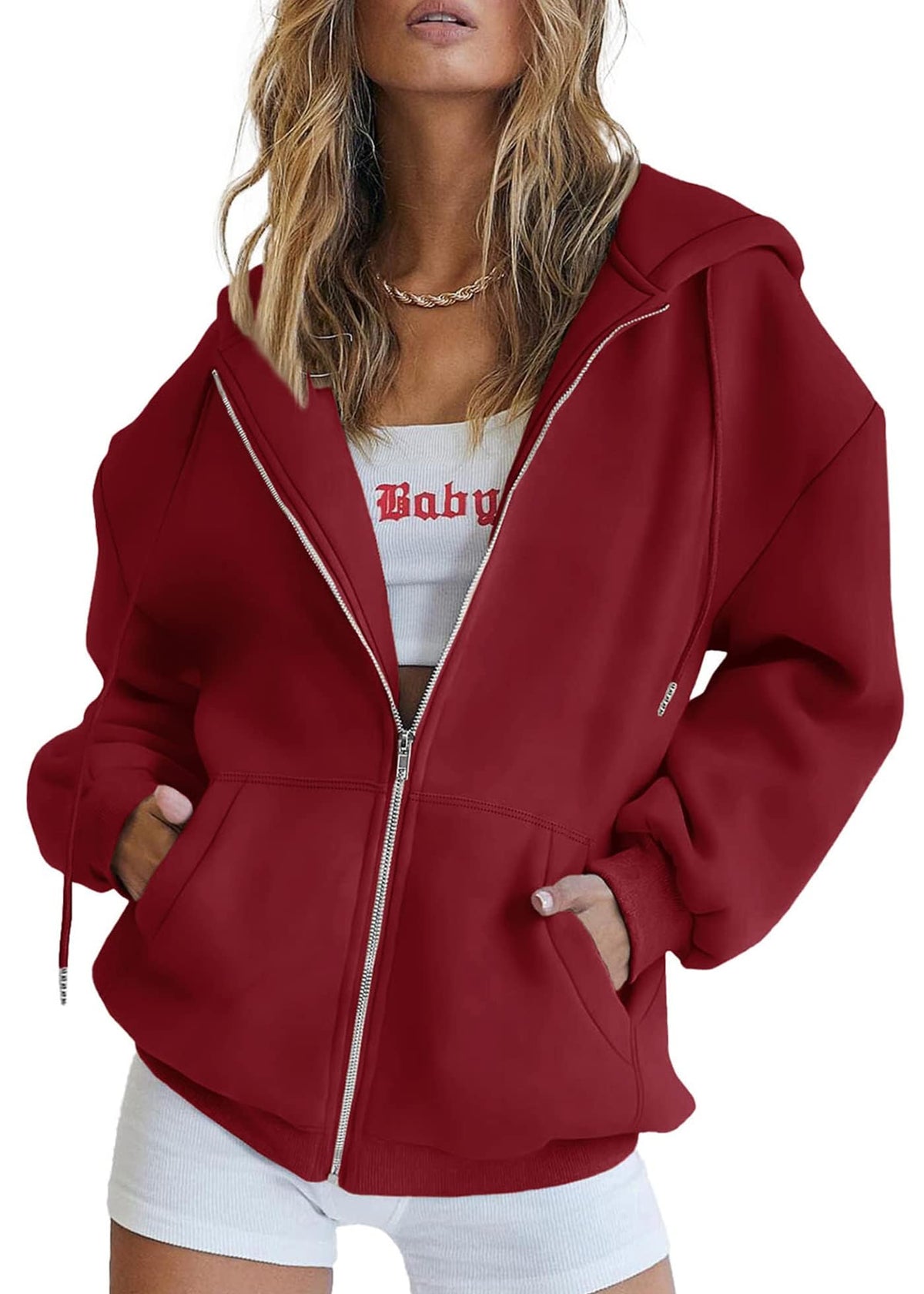PRETTYGARDEN Women's Fall Zip-Up Hoodie Sweatshirt