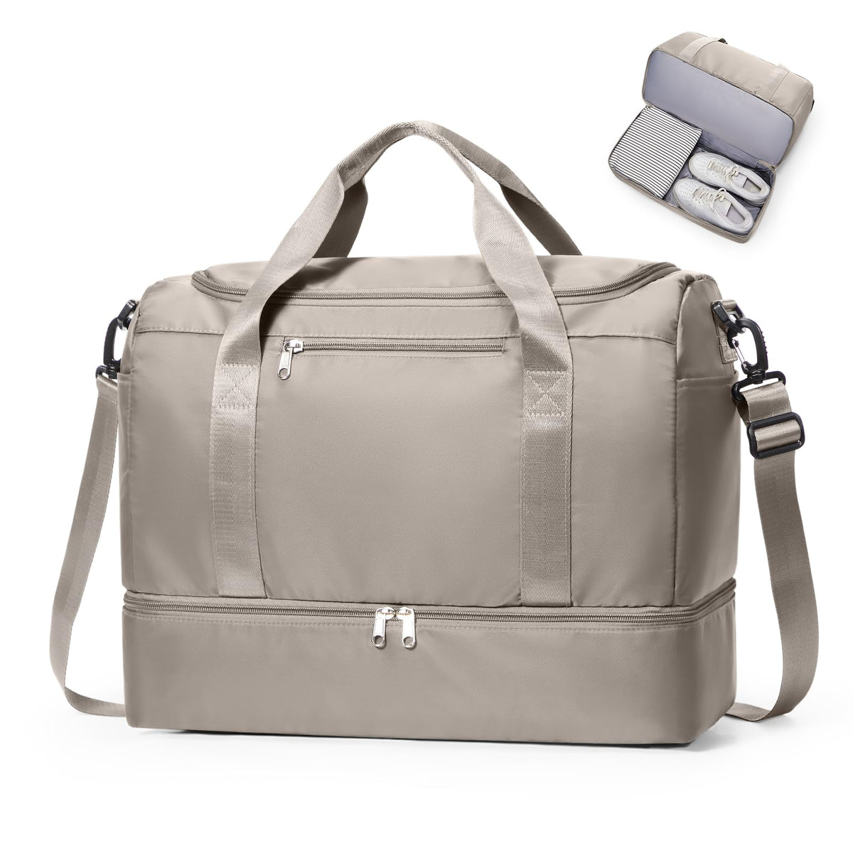 Women's Large Weekender Duffle Bag with Shoe Compartment
