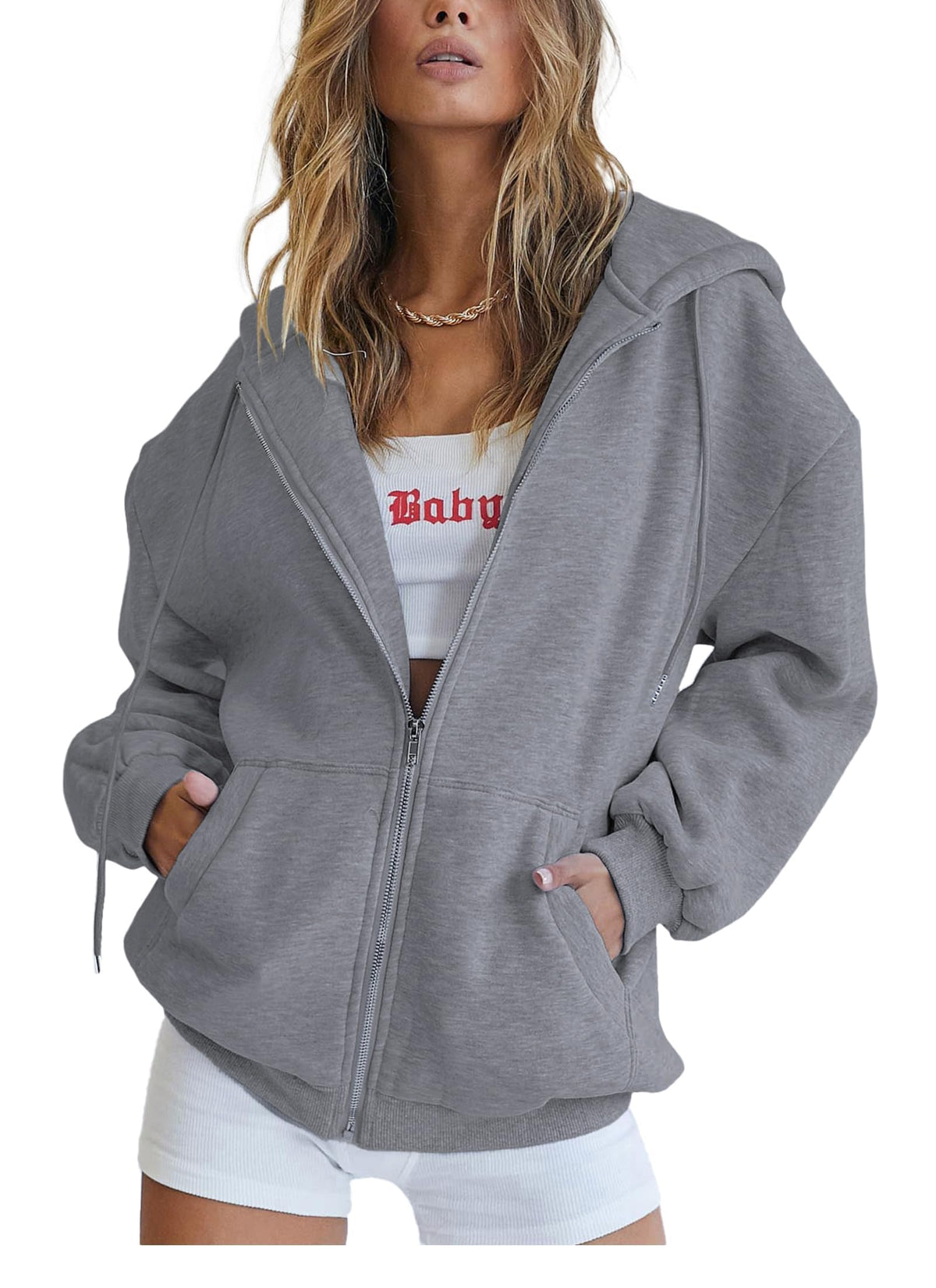 PRETTYGARDEN Women's Fall Zip-Up Hoodie Sweatshirt