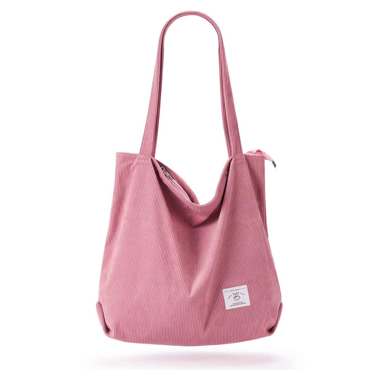 KALIDI Women's Large Corduroy Zipper Tote Shoulder Bag