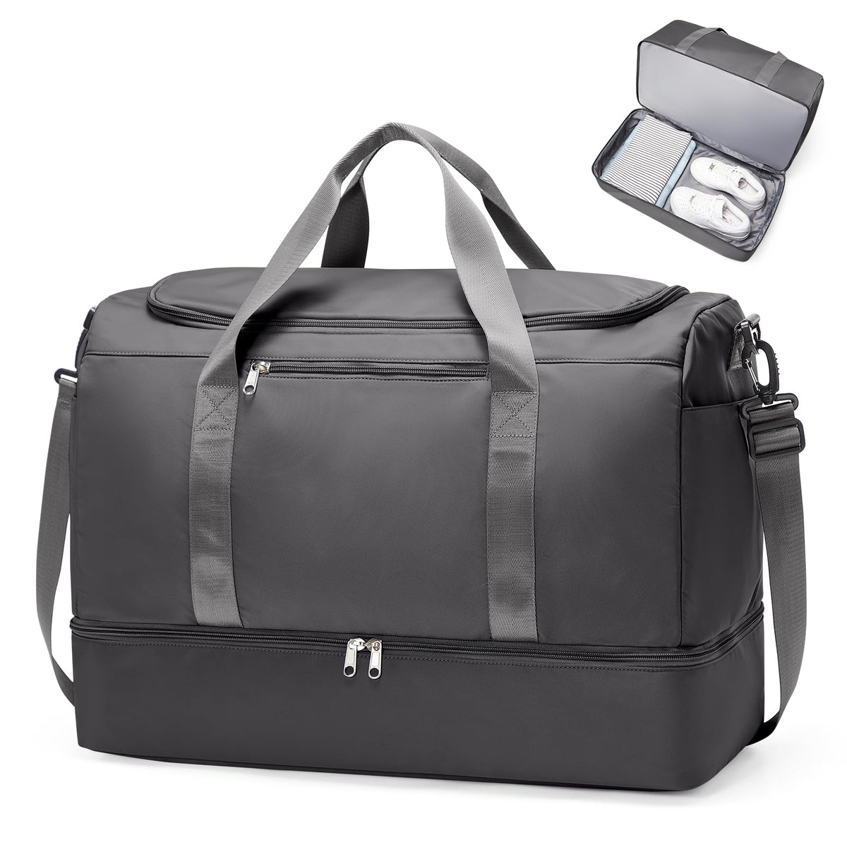 Women's Large Weekender Duffle Bag with Shoe Compartment