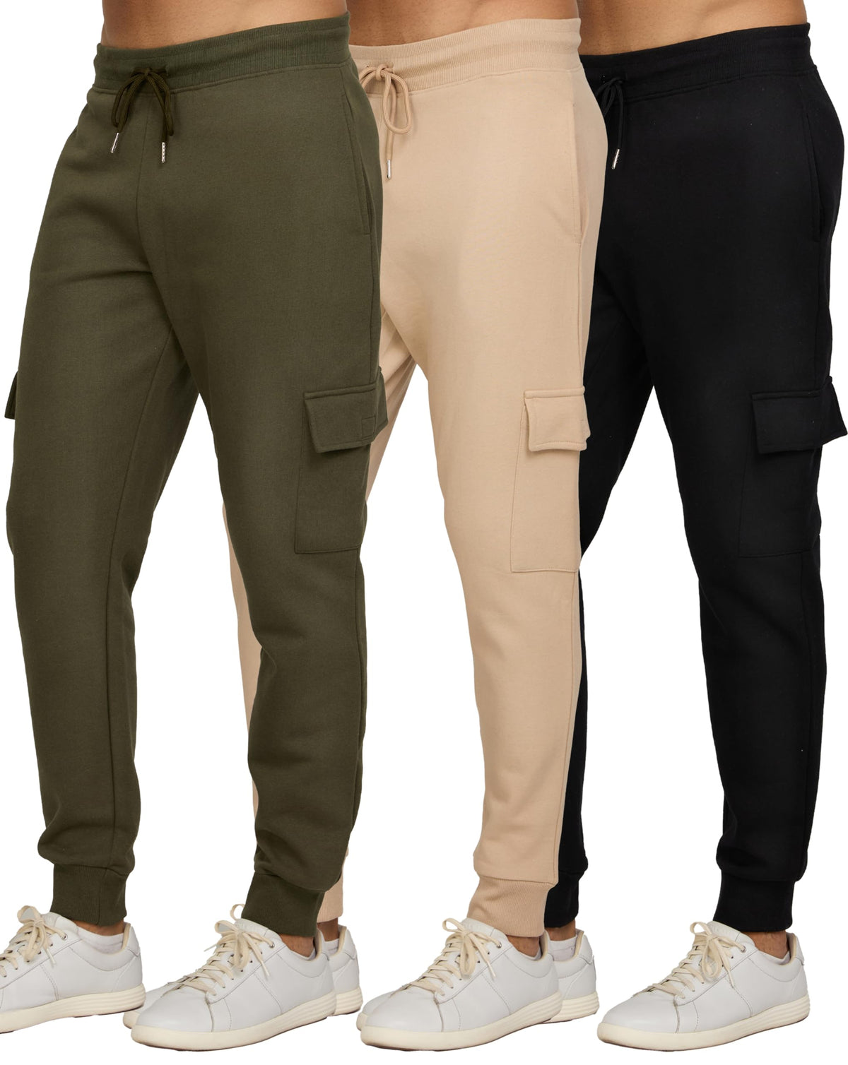 PURE CHAMP Men's Fleece Athletic Jogger Sweatpants 3-Pack
