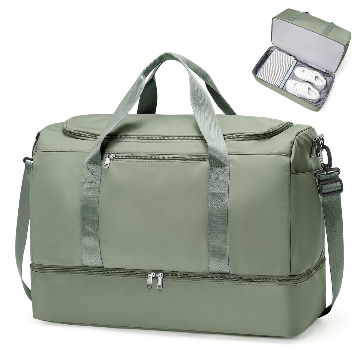 Women's Large Weekender Duffle Bag with Shoe Compartment