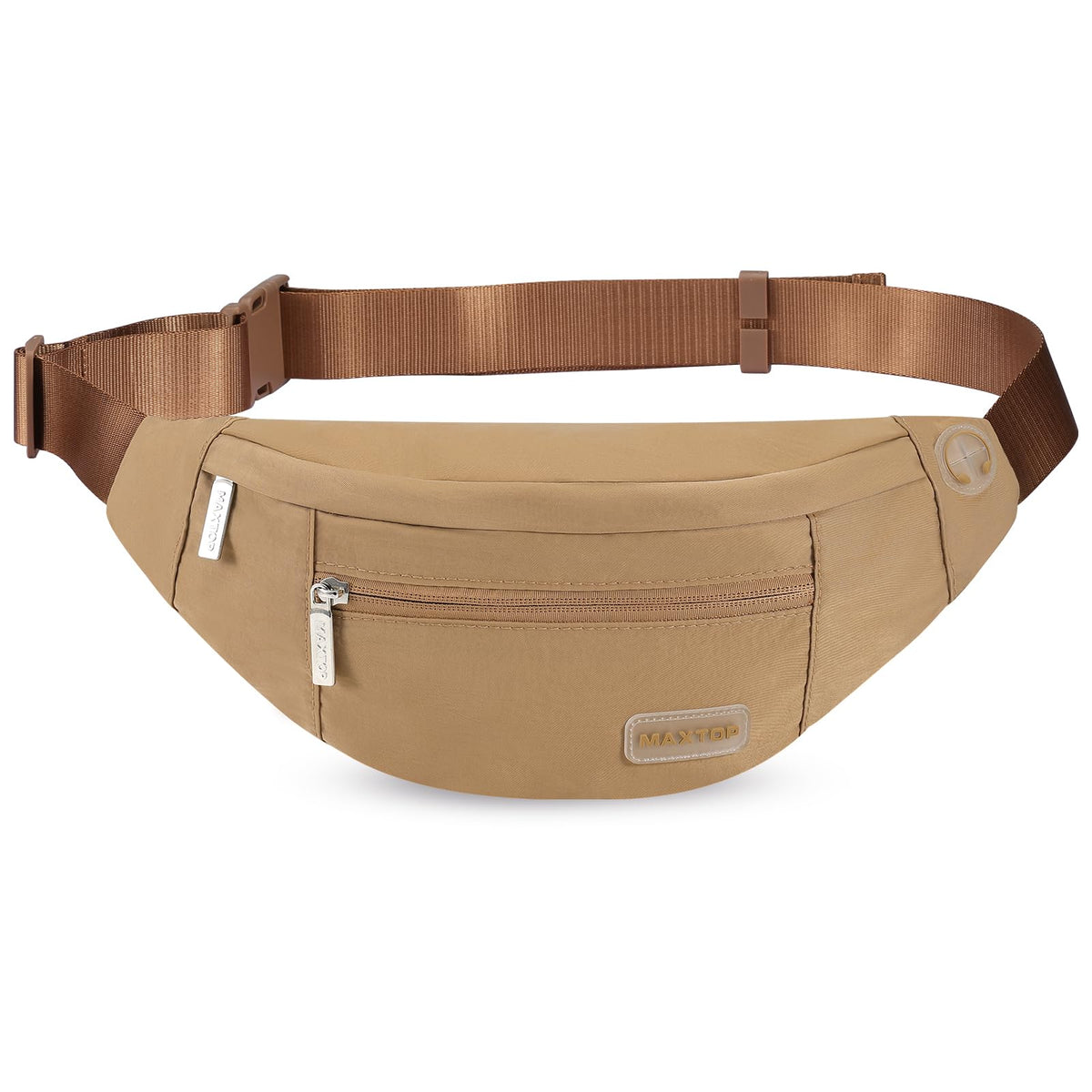 MAXTOP Unisex Large Crossbody Fanny Pack with 4 Zipper Pockets