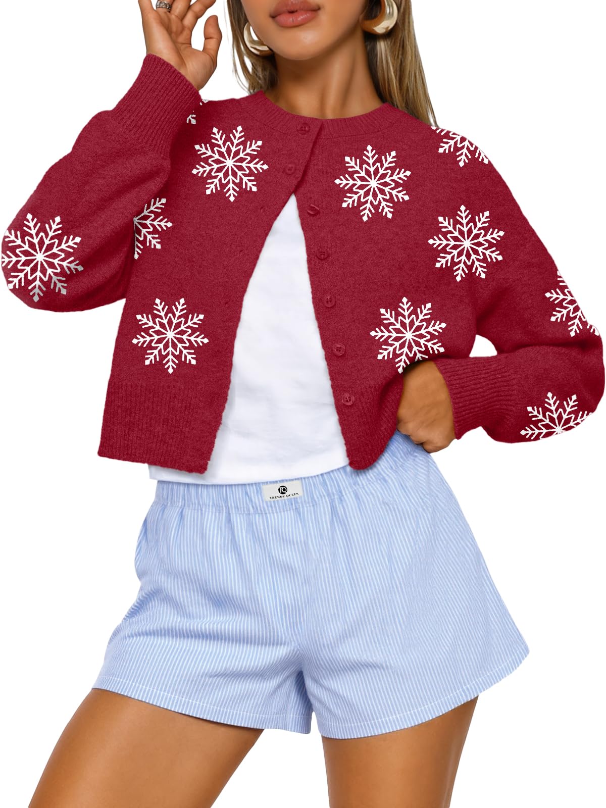Trendy Queen Women's Cropped Fall Cardigan Sweater