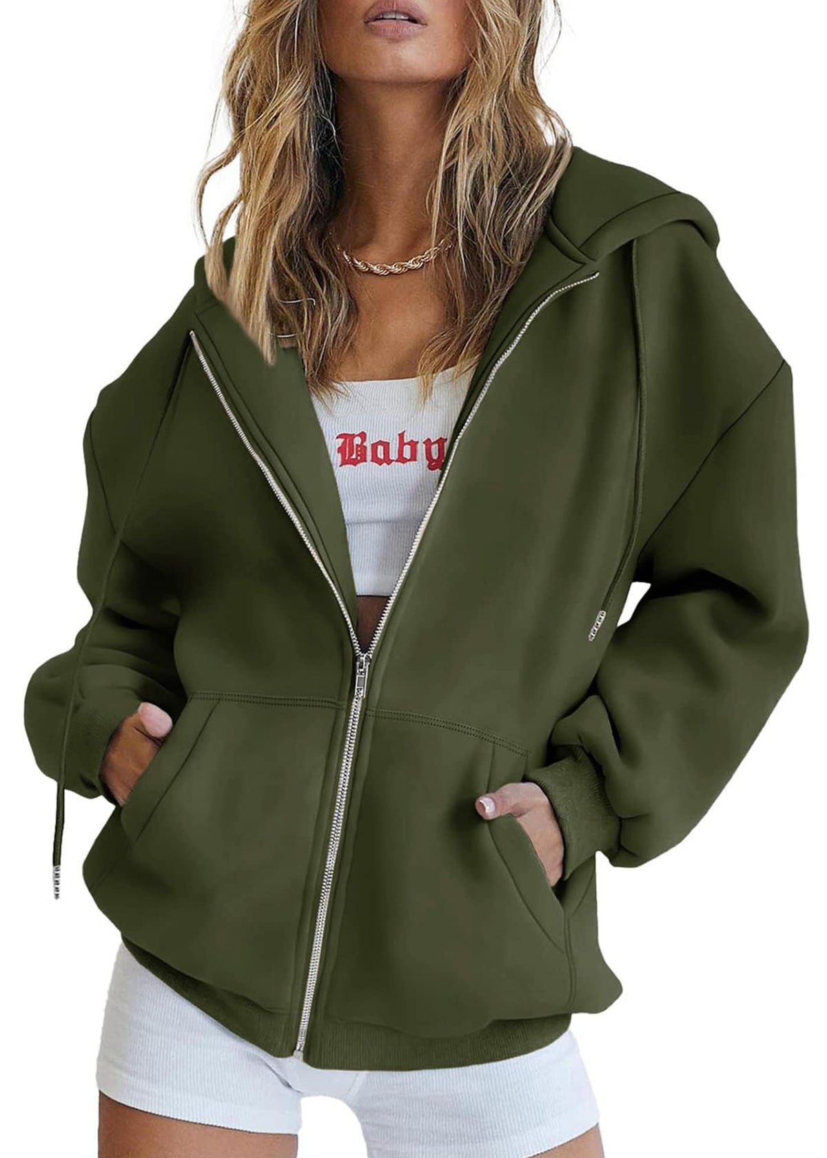 PRETTYGARDEN Women's Fall Zip-Up Hoodie Sweatshirt