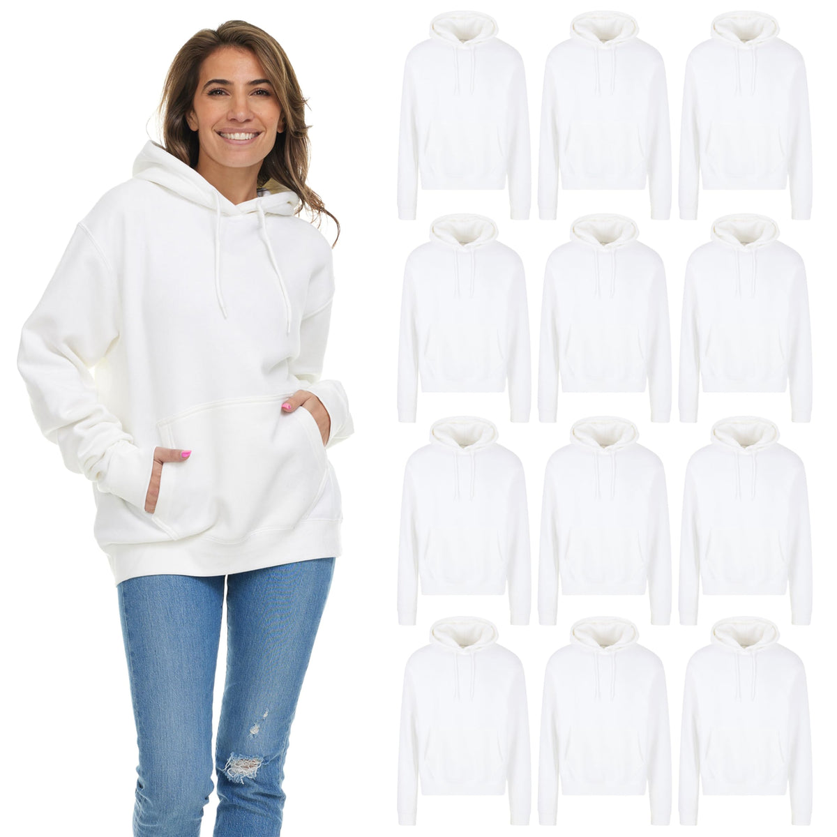 BILLIONHATS Women's Oversized Cotton Blend Hoodie Pack