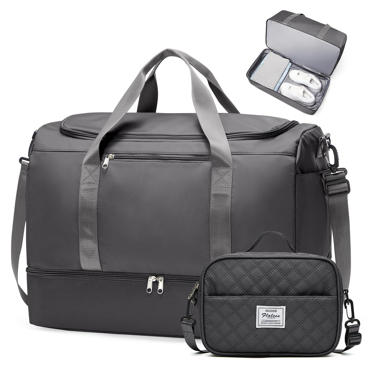 Women's Large Weekender Duffle Bag with Shoe Compartment