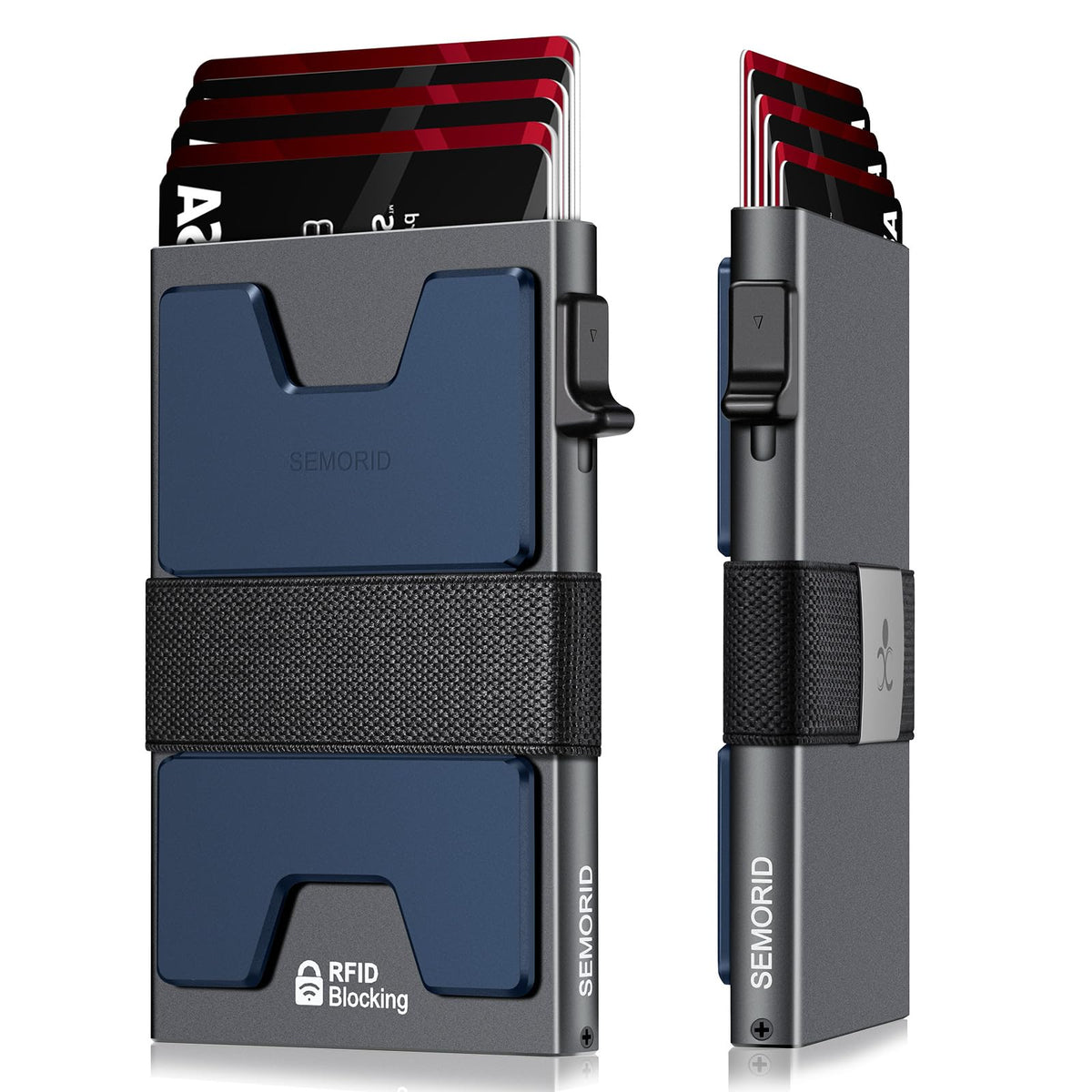 Men's Slim RFID Aluminum Pop-Up Card Holder Wallet