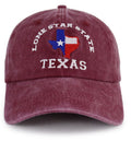 Texas Flag Embroidered Adjustable Cotton Baseball Cap