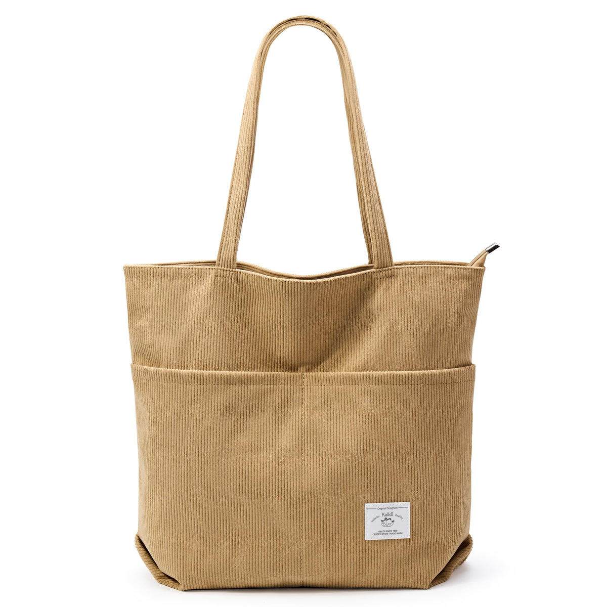 KALIDI Women's Large Corduroy Zipper Tote Shoulder Bag