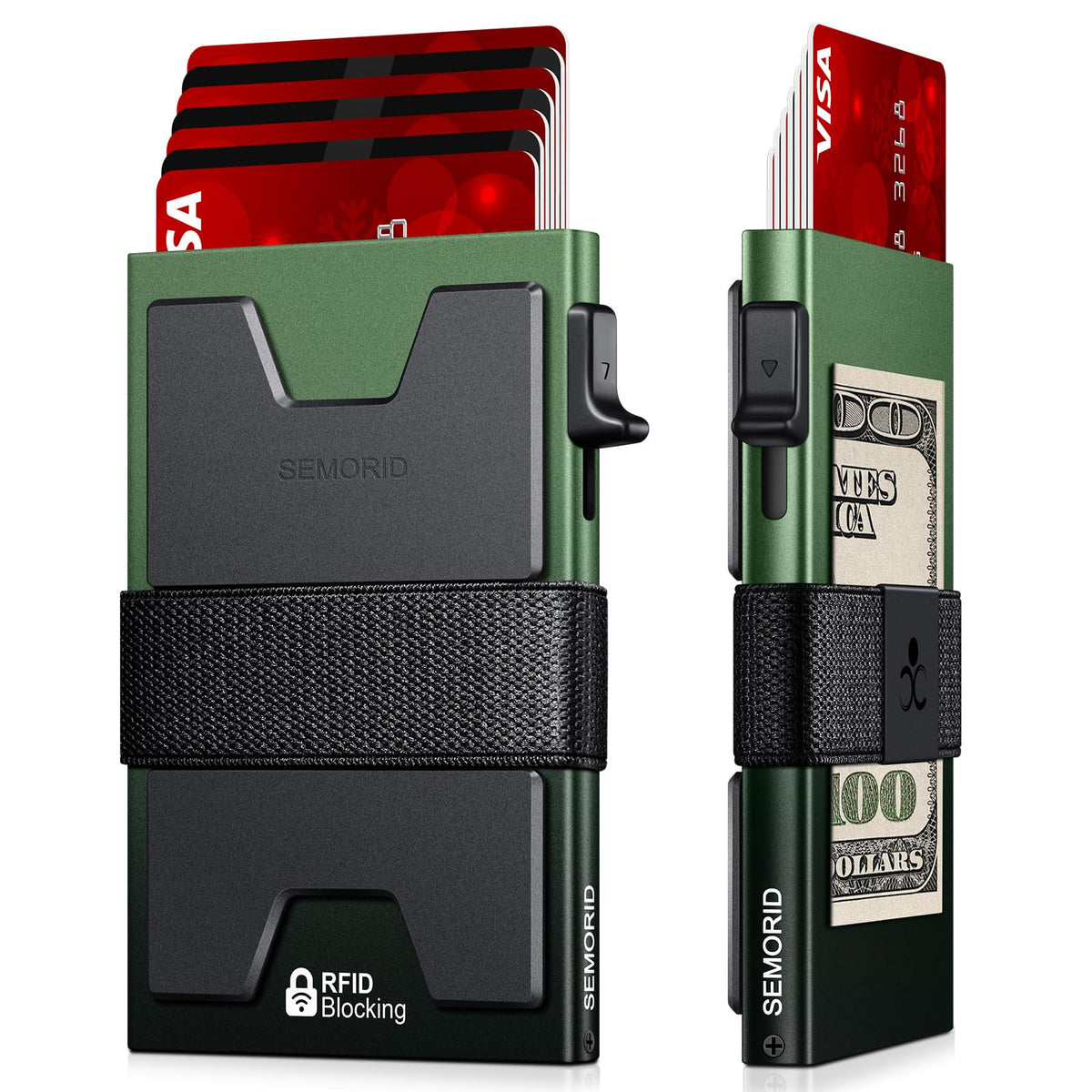 Men's Slim RFID Aluminum Pop-Up Card Holder Wallet