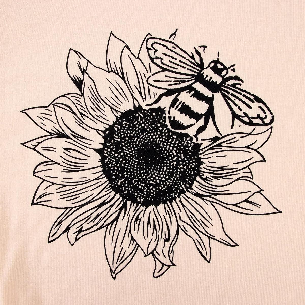 GLIGLITTR Women's Sunflower Graphic Crew-Neck T-Shirt