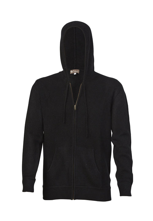Cashmere Boutique Men's Pure Cashmere Full-Zip Hoodie
