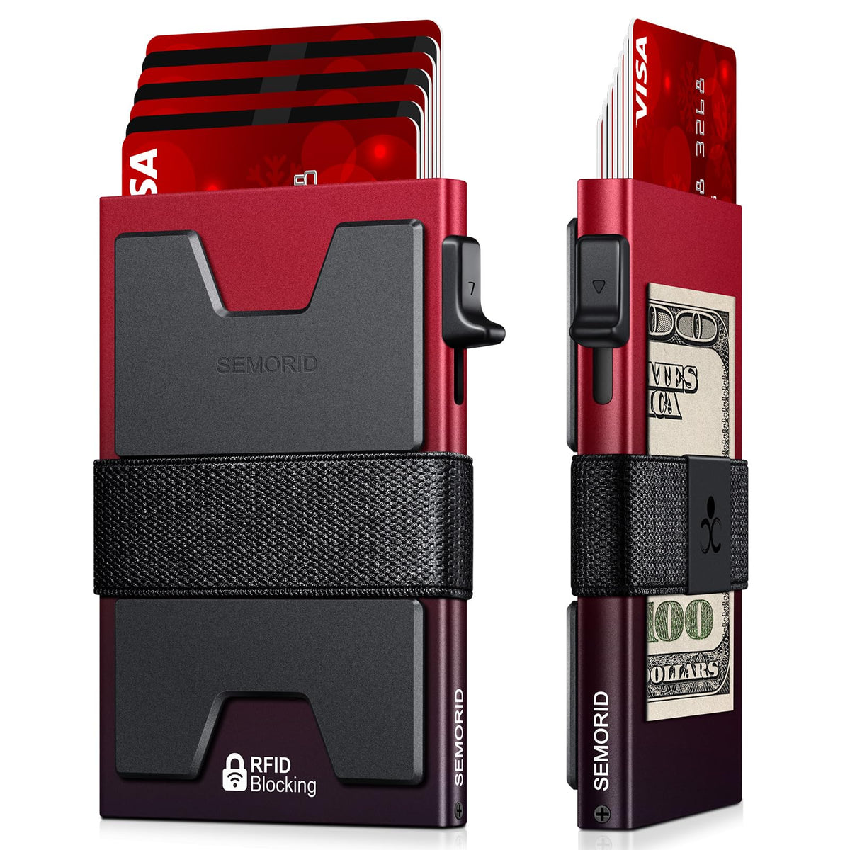 Men's Slim RFID Aluminum Pop-Up Card Holder Wallet