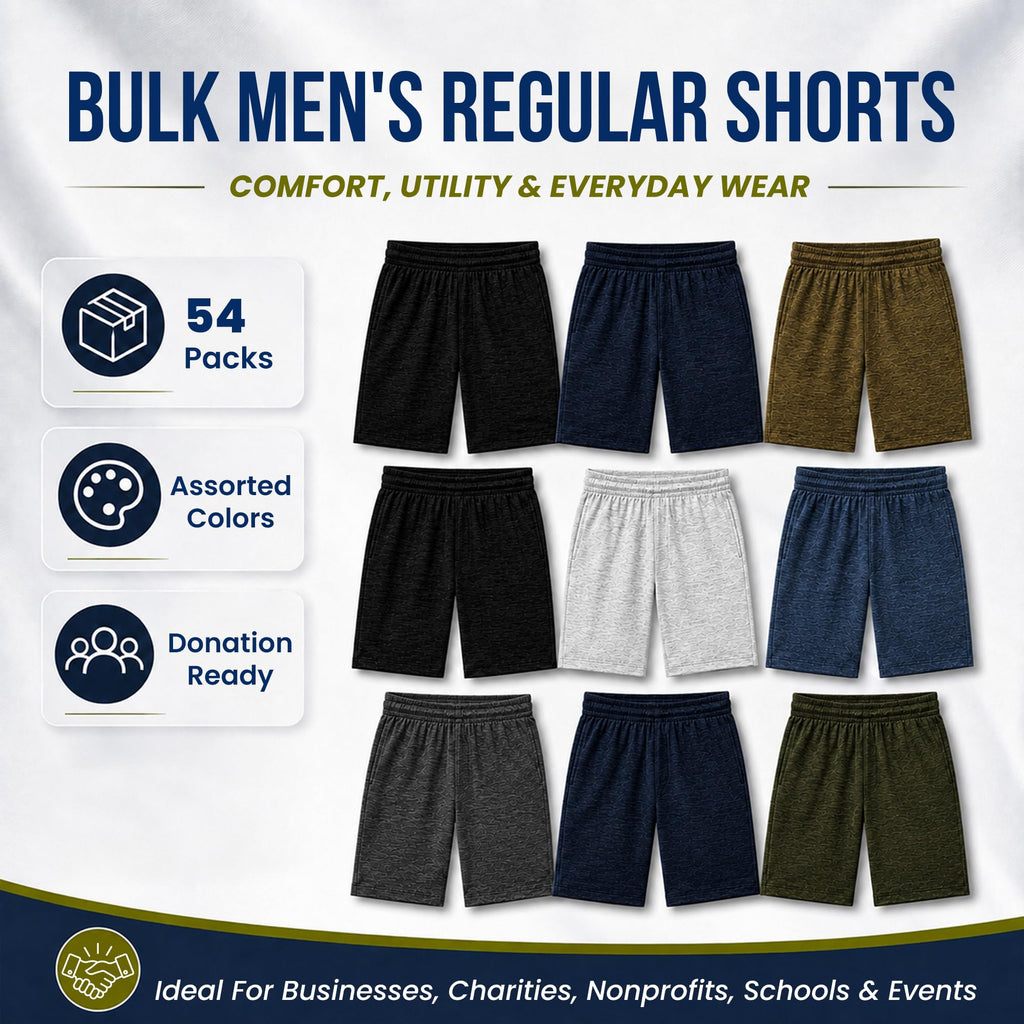 BILLIONHATS Men's Regular Shorts Assorted Sizes 54-Pack