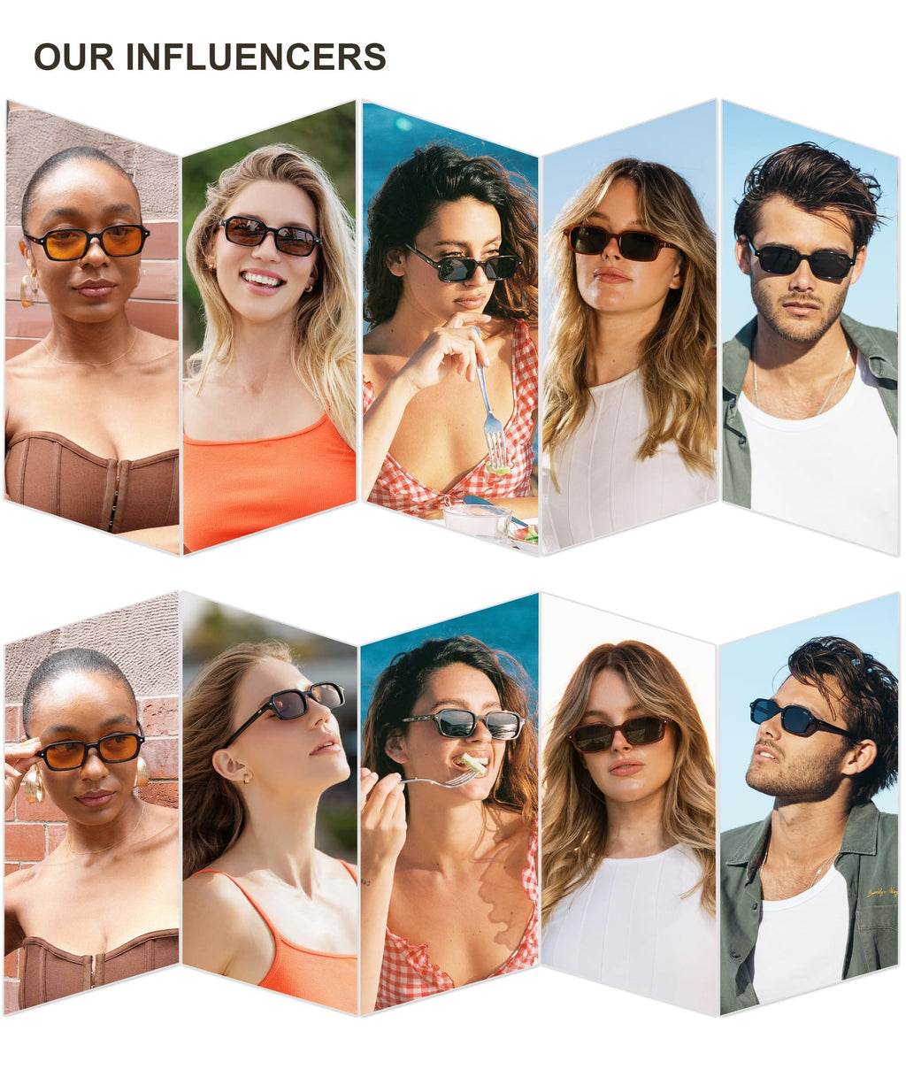 SOJOS Unisex Rectangle Polarized Sunglasses SJ2610