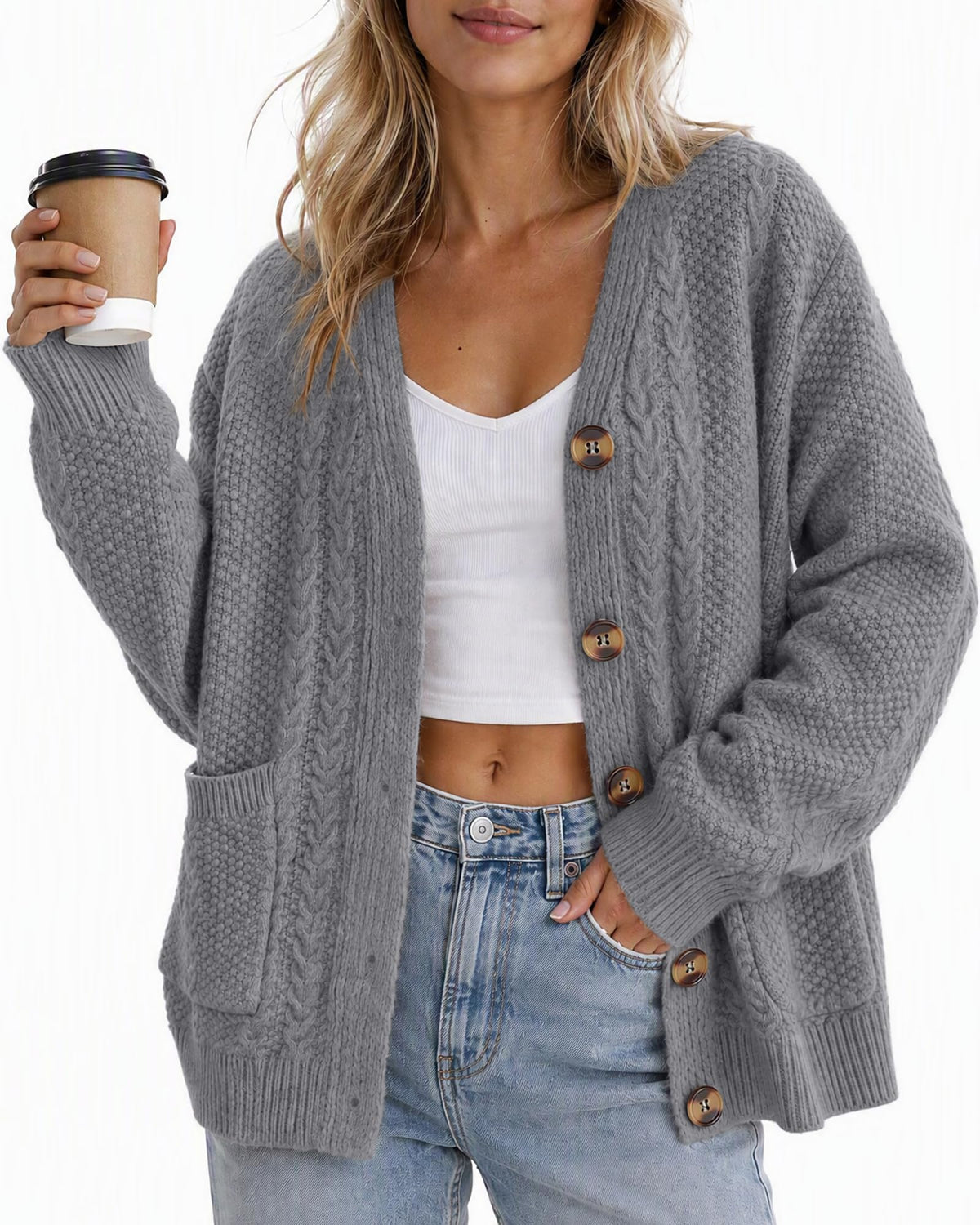 Avisky Women's Long-Sleeve Cardigan Sweater for Fall