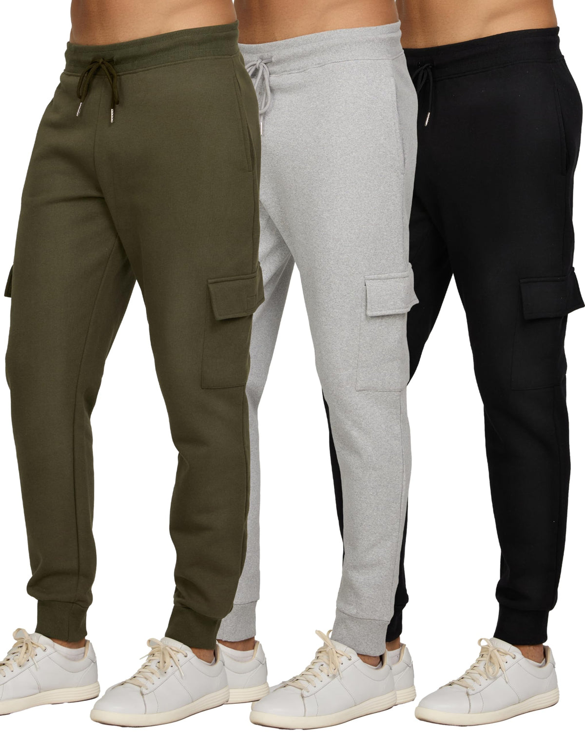 PURE CHAMP Men's Fleece Athletic Jogger Sweatpants 3-Pack