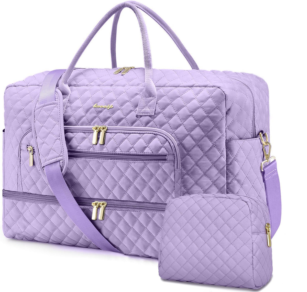 Women's Large Weekender Travel Duffle Bag with Wet Pocket
