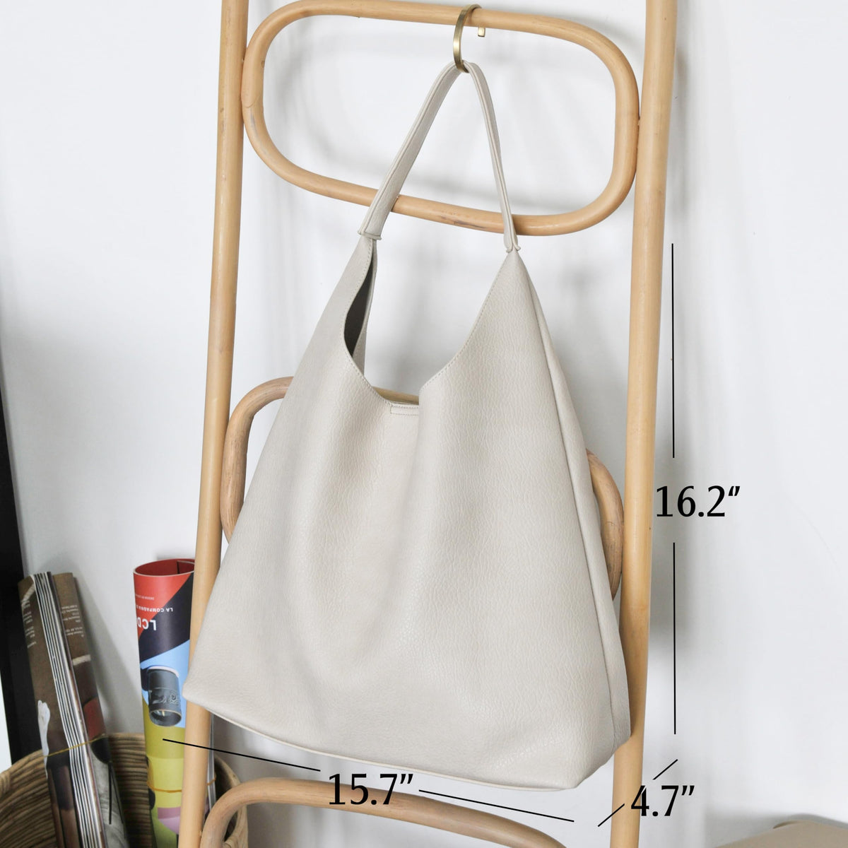 Women's Soft Vegan Leather Slouchy Hobo Shoulder Bag