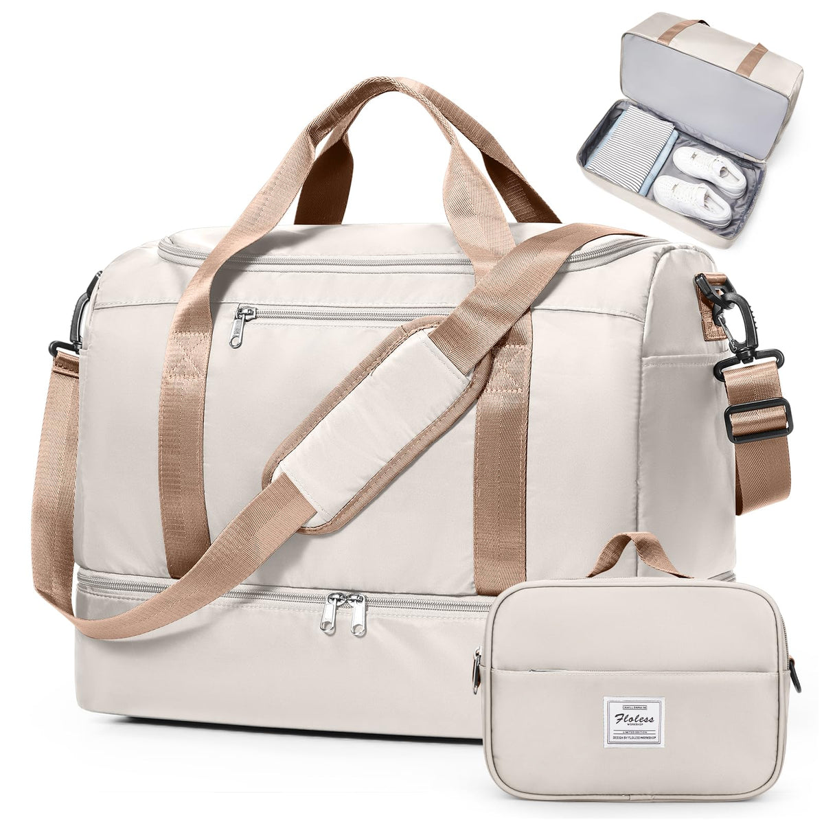 Women's Large Weekender Duffle Bag with Shoe Compartment