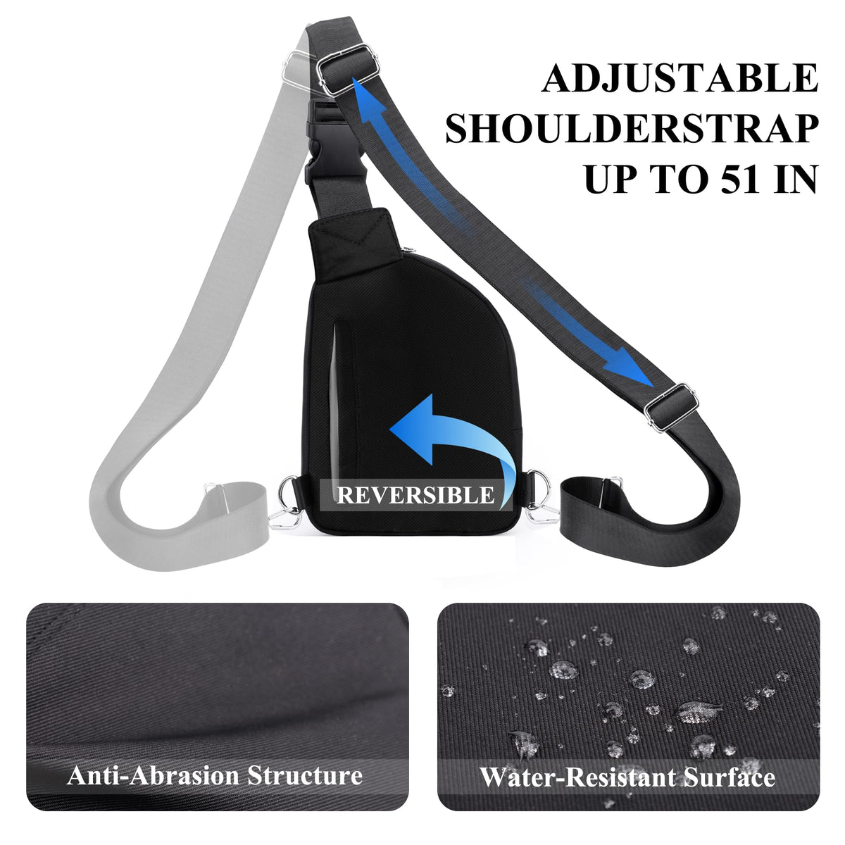 BIRDDIE Unisex Anti-Theft RFID Crossbody Sling Bag