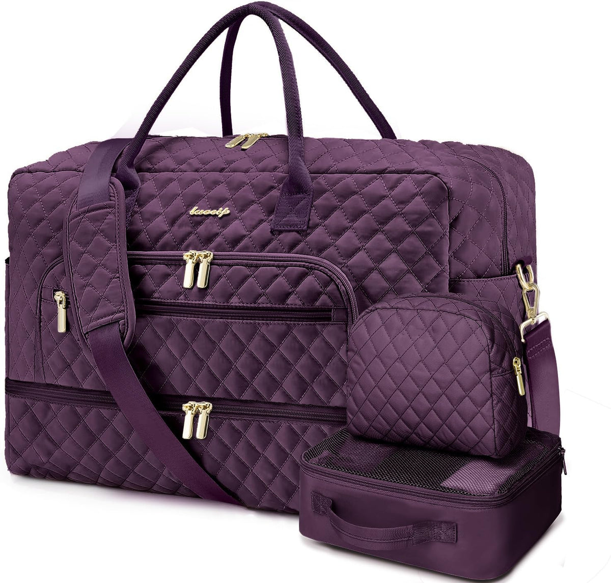 Women's Large Weekender Travel Duffle Bag with Wet Pocket