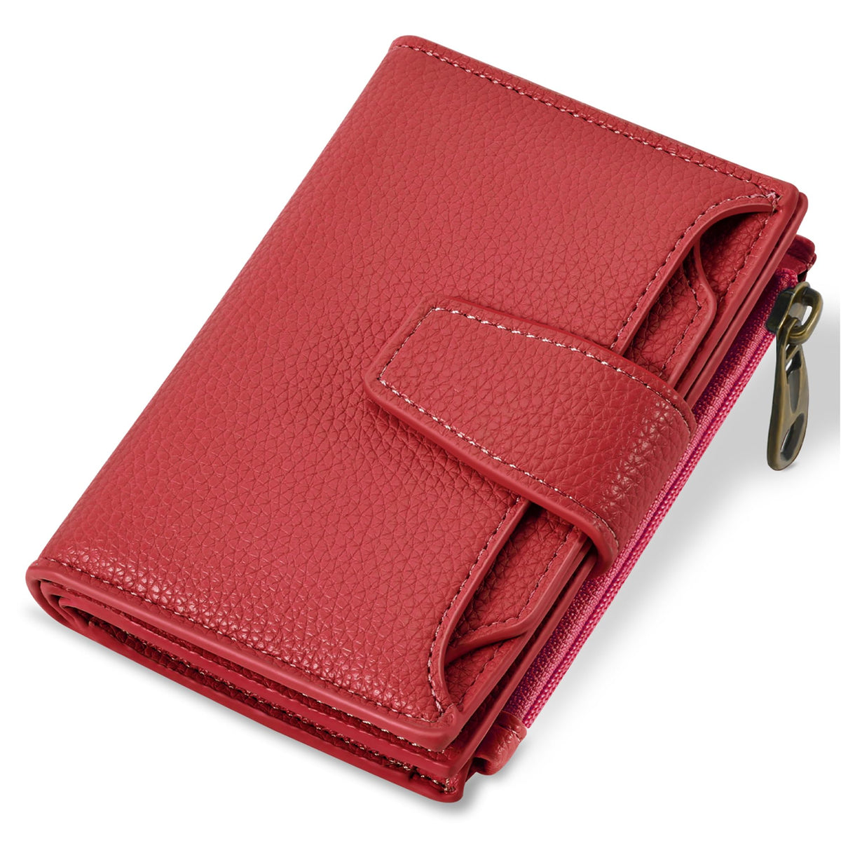 Women's Compact RFID Bifold Leather Wallet with ID Window