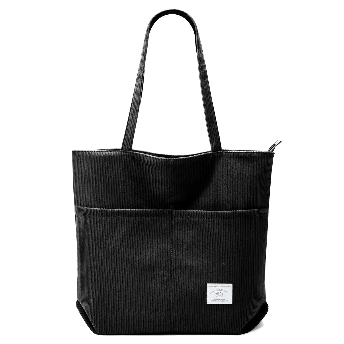 KALIDI Women's Large Corduroy Zipper Tote Shoulder Bag