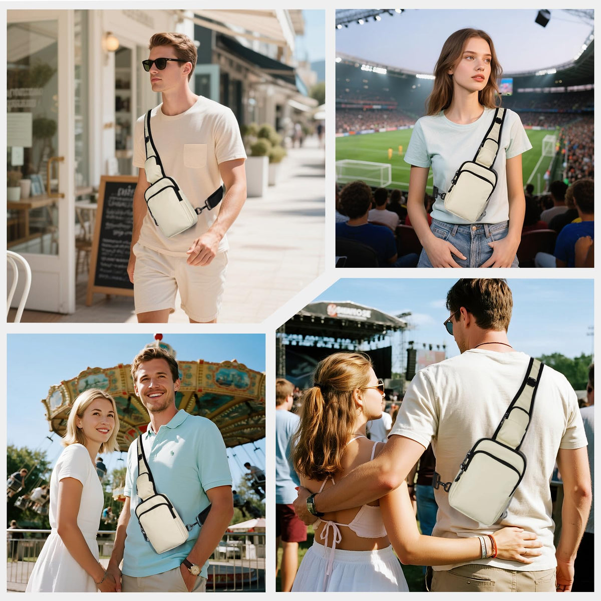 VADOO Unisex RFID Water-Resistant Crossbody Sling Bag
