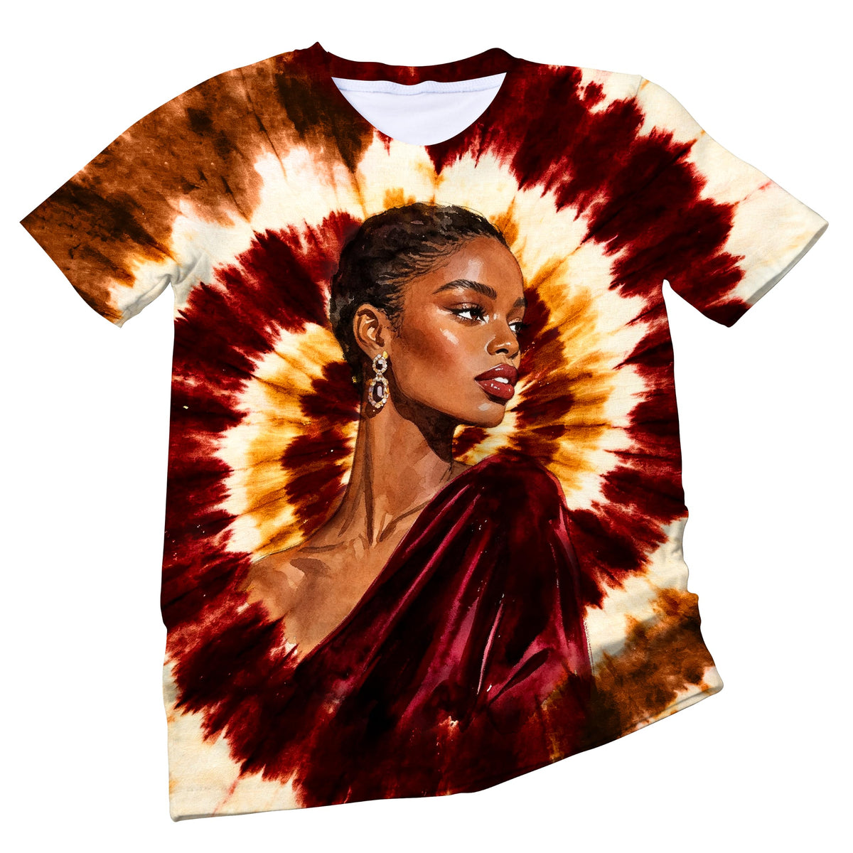 Women's 60s Hippie Tie-Dye Animal Graphic T-Shirt