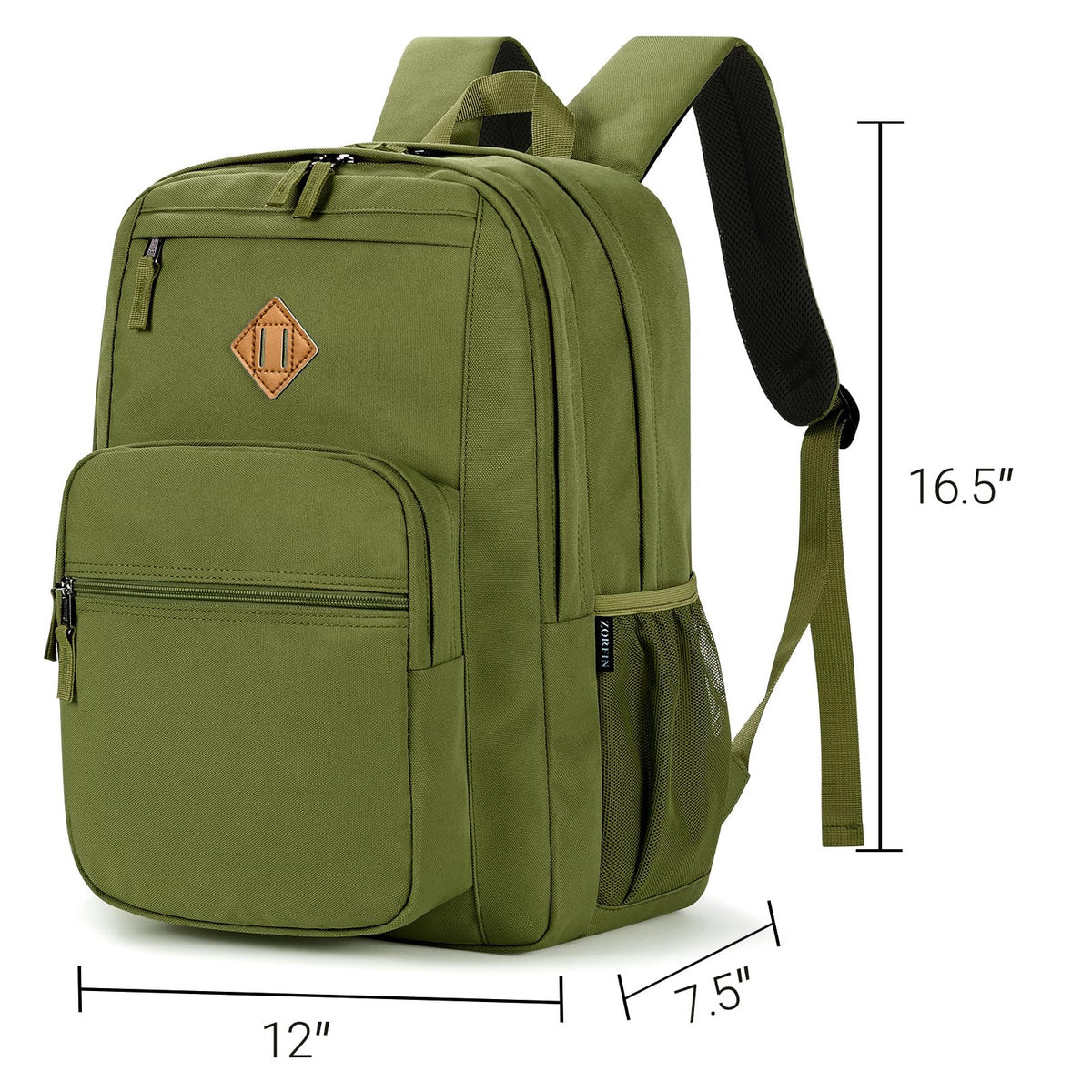 ZORFIN 26L Water-Resistant College and Travel Backpack