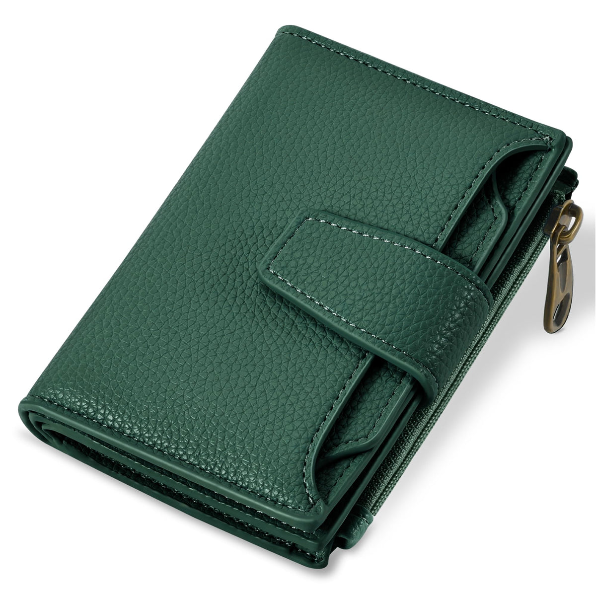 Women's Compact RFID Bifold Leather Wallet with ID Window