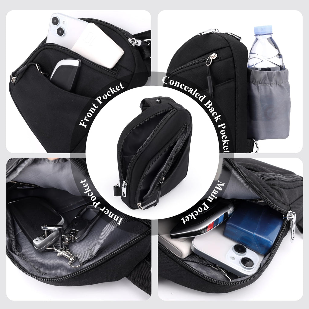 BIRDDIE Unisex Anti-Theft RFID Crossbody Sling Bag